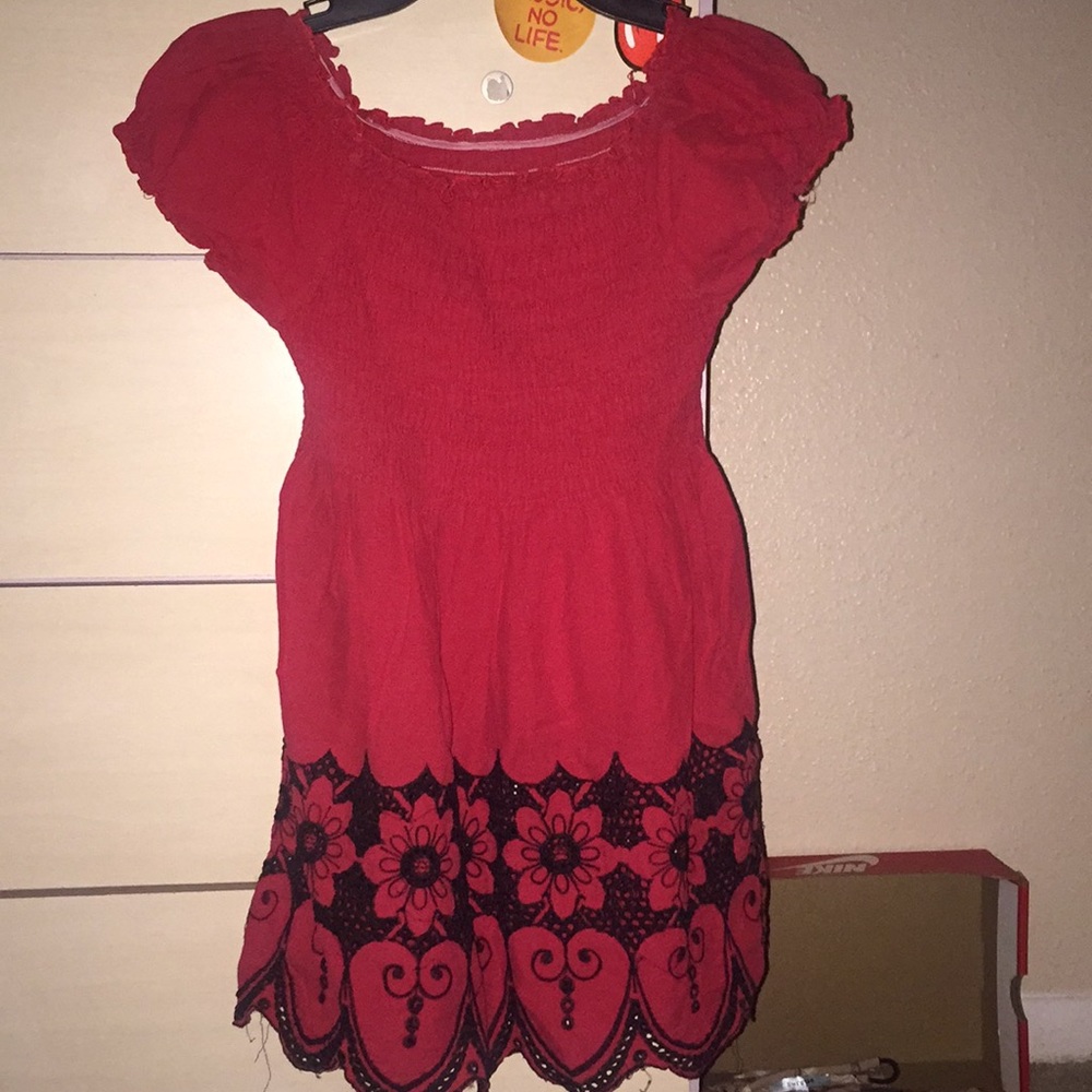 Red Embroidered Dress